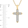 Thumbnail Image 1 of Men's 1/10 CT. T.W. Diamond Double Row "X" Cross Pendant in 10K Gold