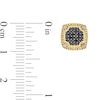Thumbnail Image 2 of 1/10 CT. T.W. Enhanced Black and White Composite Diamond Cushion Frame Vintage-Style Stud Earrings in 10K Gold