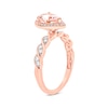 Thumbnail Image 2 of Pear-Shaped Morganite and 1/5 CT. T.W. Diamond Frame Twist Shank Ring in 10K Rose Gold