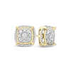 Thumbnail Image 1 of Men's 1 CT. T.W. Composite Diamond Cushion Frame Stud Earrings in 10K Gold