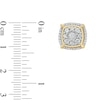 Thumbnail Image 2 of Men's 1 CT. T.W. Composite Diamond Cushion Frame Stud Earrings in 10K Gold