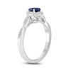 Thumbnail Image 2 of Pear-Shaped Blue Lab-Created Sapphire and 1/10 CT. T.W. Diamond Frame Twist Shank Engagement Ring in Sterling Silver