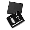 Thumbnail Image 2 of Men's Diamond Accent Dog Tag, Cross Pendant and Bracelet Set in Stainless Steel and Tungsten with Black IP - 24"