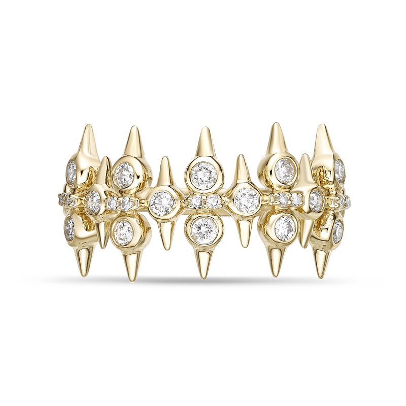 1/2 CT. T.W. Diamond Spikes Multi-Row Ring in 10K Gold