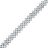 Thumbnail Image 1 of 4.0mm Lab-Created White Sapphire Triple Row Chevron Bracelet in Sterling Silver - 7.25"