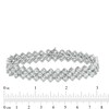 Thumbnail Image 4 of 4.0mm Lab-Created White Sapphire Triple Row Chevron Bracelet in Sterling Silver - 7.25"