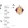 Thumbnail Image 3 of Captivating Color Oval Opal, Amethyst and 1/4 CT. T.W. Diamond Border Three Stone Stud Earrings in 14K Rose Gold