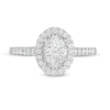 Thumbnail Image 4 of 1/2 CT. T.W. Composite Oval Diamond Frame Engagement Ring in 10K White Gold
