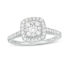 Thumbnail Image 0 of 1/2 CT. T.W. Composite Cushion Diamond Frame Engagement Ring in 10K White Gold