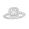 Thumbnail Image 1 of 1/2 CT. T.W. Composite Cushion Diamond Frame Engagement Ring in 10K White Gold