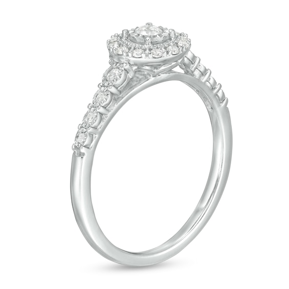 1/4 CT. T.w. Diamond Frame Promise Ring in 10K White Gold