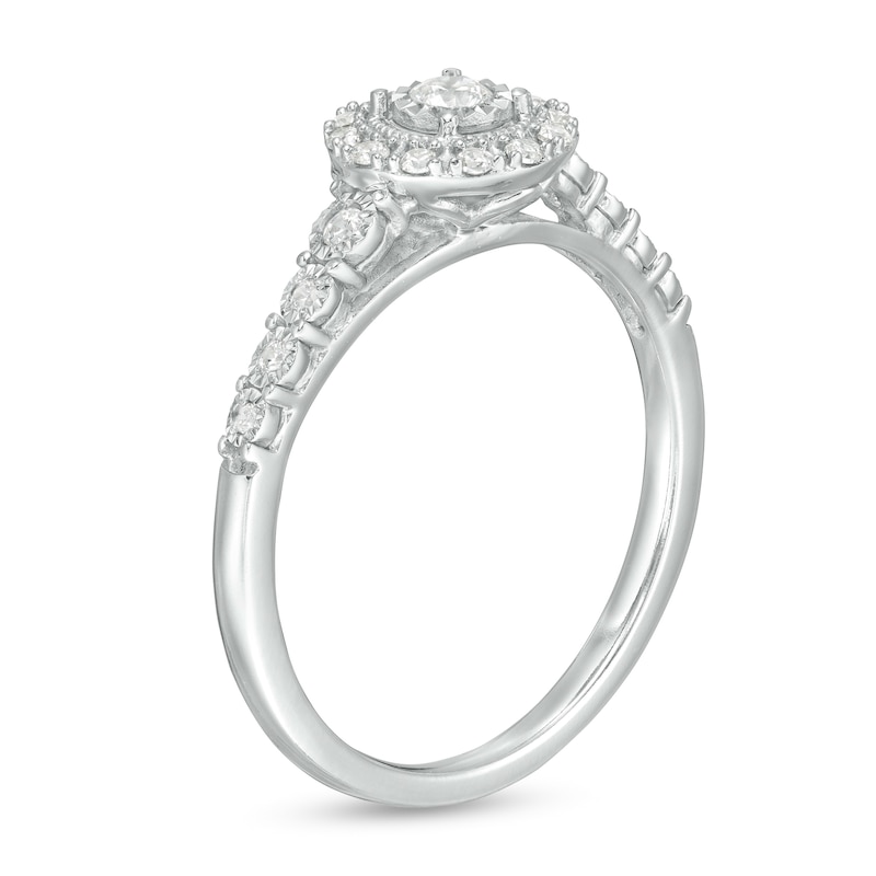 Main Image 3 of 1/4 CT. T.W. Diamond Frame Promise Ring in 10K White Gold