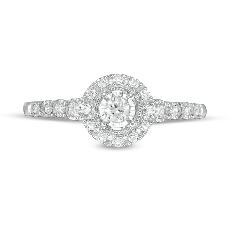Main Image 4 of 1/4 CT. T.W. Diamond Frame Promise Ring in 10K White Gold