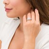 Thumbnail Image 2 of 1 CT. T.W. Diamond Double Cushion Frame Multi-Row Engagement Ring in 10K White Gold