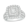 Thumbnail Image 1 of 1-1/2 CT. T.W. Diamond Double Cushion Frame Engagement Ring in 10K White Gold