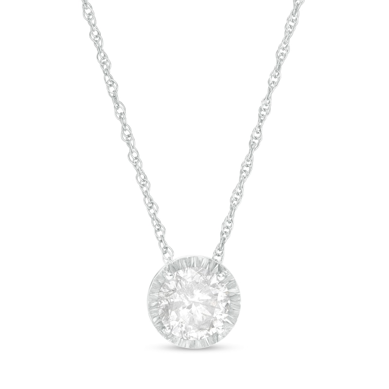 Main Image 1 of 5/8 CT. Diamond Solitaire Pendant in 10K White Gold (I/I3)