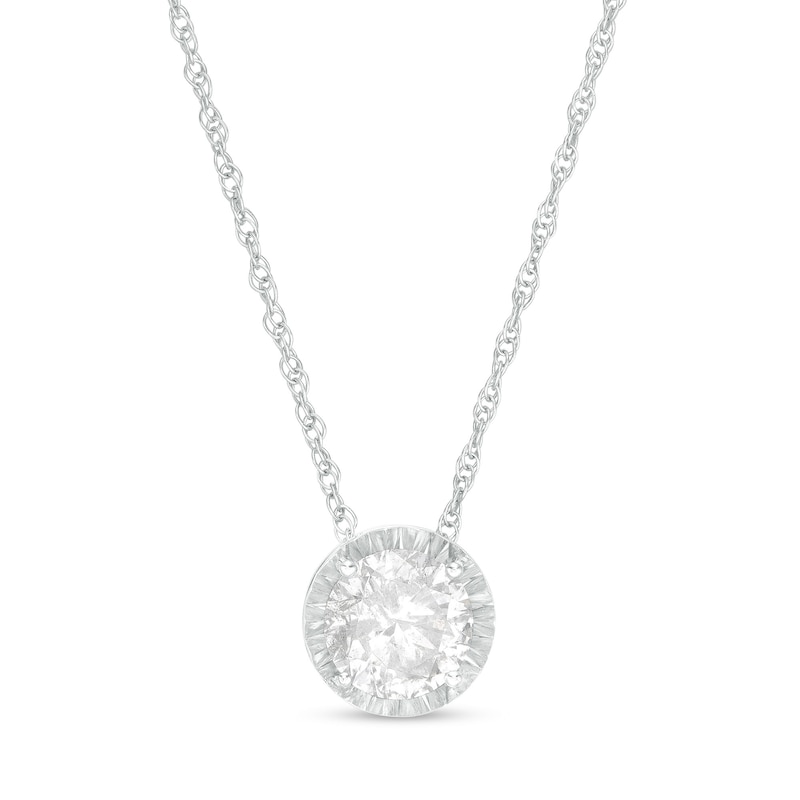 5/8 CT. Diamond Solitaire Pendant in 10K White Gold (I/I3)