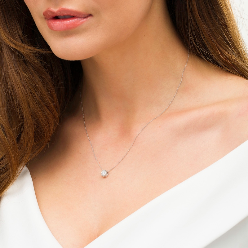 Main Image 2 of 5/8 CT. Diamond Solitaire Pendant in 10K White Gold (I/I3)