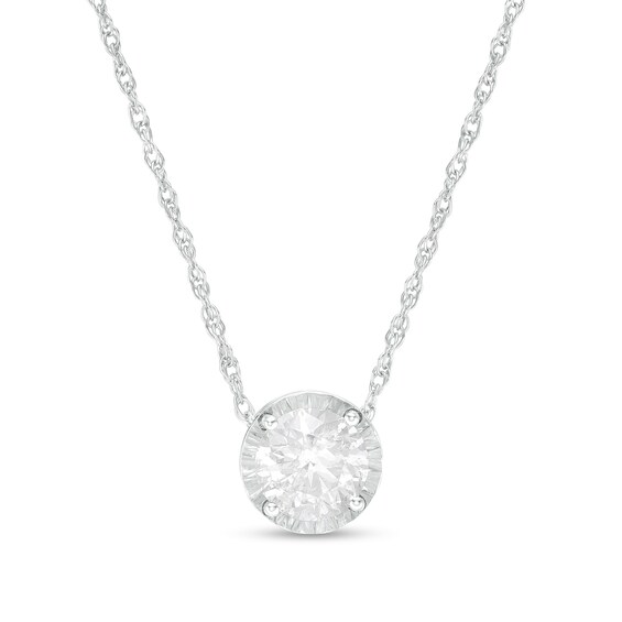 3/8 CT. Diamond Solitaire Pendant in 10K White Gold (I/I3)