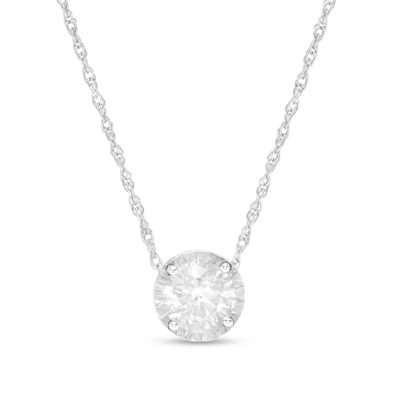 Main Image 1 of 3/8 CT. Diamond Solitaire Pendant in 10K White Gold (I/I3)