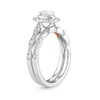 Thumbnail Image 2 of 1 CT. T.W. Oval Diamond Frame Vintage-Style Bridal Set in 14K Two-Tone Gold