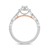 1 CT. T.W. Oval Diamond Frame Vintage-Style Bridal Set in 14K Two-Tone Gold