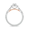 Thumbnail Image 3 of 1 CT. T.W. Oval Diamond Frame Vintage-Style Bridal Set in 14K Two-Tone Gold