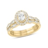 1 CT. T.W. Oval Diamond Frame Vintage-Style Bridal Set in 14K Gold