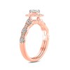 Thumbnail Image 2 of 1 CT. T.W. Diamond Frame Vintage-Style Bridal Set in 10K Rose Gold