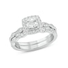 Thumbnail Image 1 of 1 CT. T.W. Diamond Cushion Frame Art Deco Vintage-Style Bridal Set in 10K Two-Tone Gold