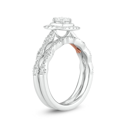 Size-6.5 Art Deco Wedding Engagement Guard Band 0.03 Carat 11 Round Diamond Solid 14K White Gold Ring