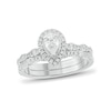Thumbnail Image 1 of 1 CT. T.W. Pear-Shaped Diamond Frame Art Deco Vintage-Style Bridal Set in 14K Two-Tone Gold