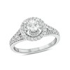 1 CT. T.W. Diamond Double Frame Split Shank Vintage-Style Engagement Ring in 10K White Gold