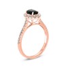 1 CT. T.W. Enhanced Black and White Oval Diamond Frame Engagement Ring in 10K Rose Gold