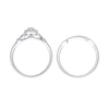 Thumbnail Image 3 of 1/4 CT. T.W. Diamond Cushion Frame Heart-Sides Vintage-Style Bridal Set in Sterling Silver