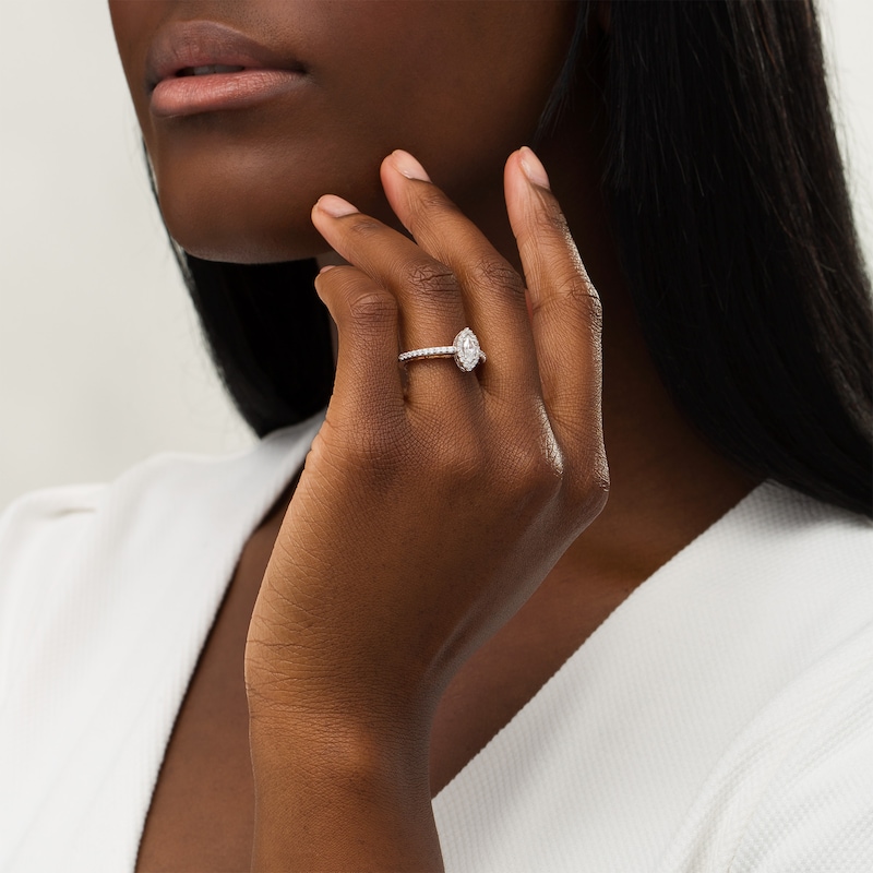 Main Image 2 of 1 CT. T.W. Marquise Diamond Frame Engagement Ring in 14K Two-Tone Gold