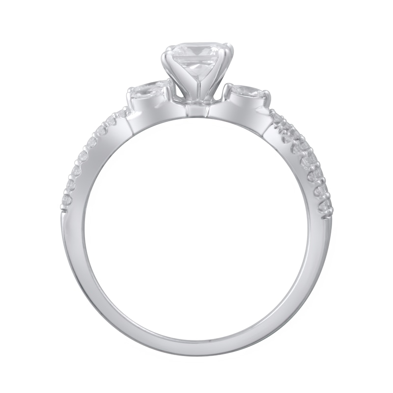 3/4 CT. T.W. Princess-Cut Diamond Twist Shank Engagement Ring in 14K White Gold