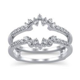 3/8 CT. T.W. Diamond Zig-Zaq Starburst Solitaire Enhancer in 14K White Gold