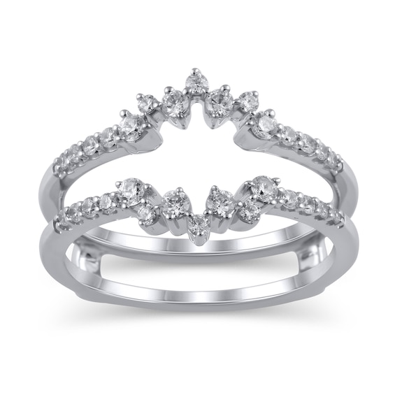 3/8 CT. T.w. Diamond Zig-Zaq Starburst Solitaire Enhancer in 14K White Gold