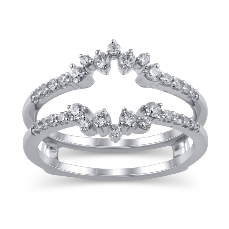 Main Image 1 of 3/8 CT. T.W. Diamond Zig-Zaq Starburst Solitaire Enhancer in 14K White Gold