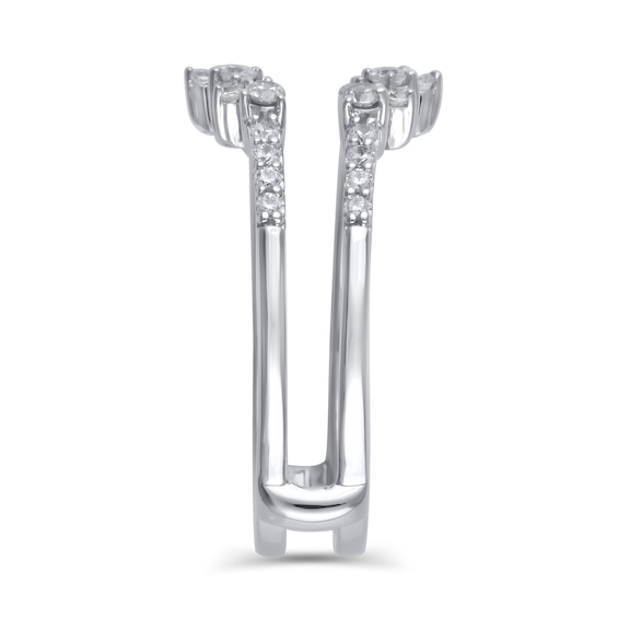 3/8 CT. T.w. Diamond Zig-Zaq Starburst Solitaire Enhancer in 14K White Gold