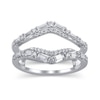 Thumbnail Image 1 of 3/4 CT. T.W. Baguette and Round Diamond Chevron Solitaire Enhancer in 14K White Gold