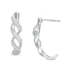 Thumbnail Image 1 of 1/5 CT. T.W. Diamond Cascading Ribbon Drop Earrings in Sterling Silver