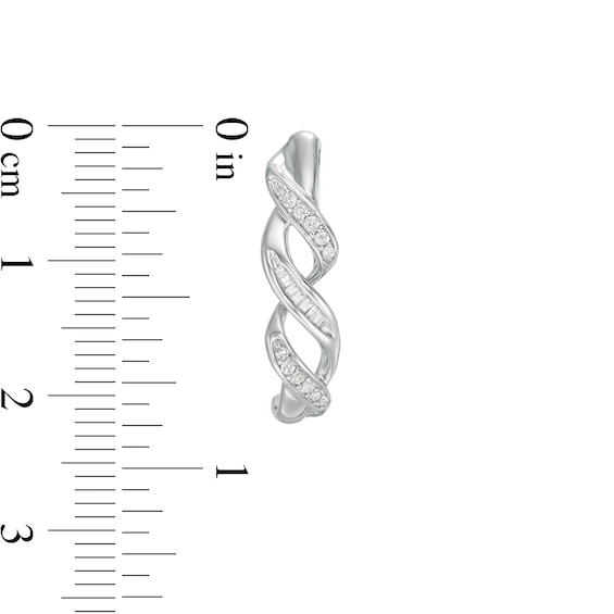 1/5 CT. T.w. Diamond Cascading Ribbon Drop Earrings in Sterling Silver