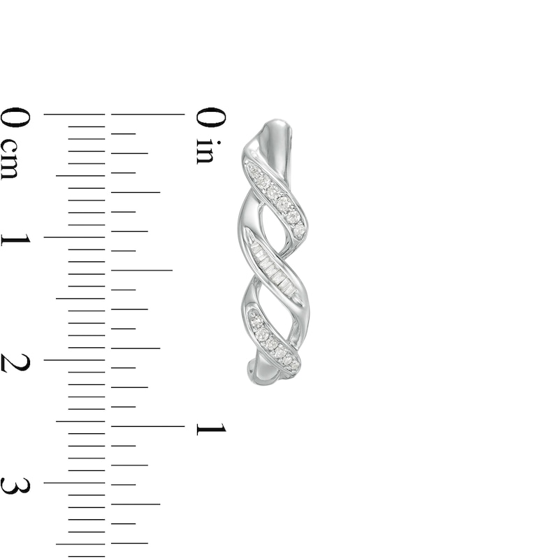 1/5 CT. T.W. Diamond Cascading Ribbon Drop Earrings in Sterling Silver