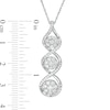 Thumbnail Image 2 of 1 CT. T.W. Composite Diamond Linear Three Stone Pendant in Sterling Silver
