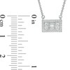 Thumbnail Image 3 of 1/4 CT. T.W. Baguette and Round Diamond Sideways Rectangle Necklace in 10K White Gold - 18.25"