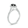 Thumbnail Image 1 of 1 CT. T.W. Enhanced Black and White Oval Diamond Frame Engagement Ring in 10K White Gold