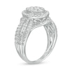 Thumbnail Image 2 of 1 CT. T.W. Composite Oval Diamond Frame Multi-Row Engagement Ring in 10K White Gold