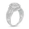 Thumbnail Image 3 of 1 CT. T.W. Composite Oval Diamond Frame Multi-Row Engagement Ring in 10K White Gold